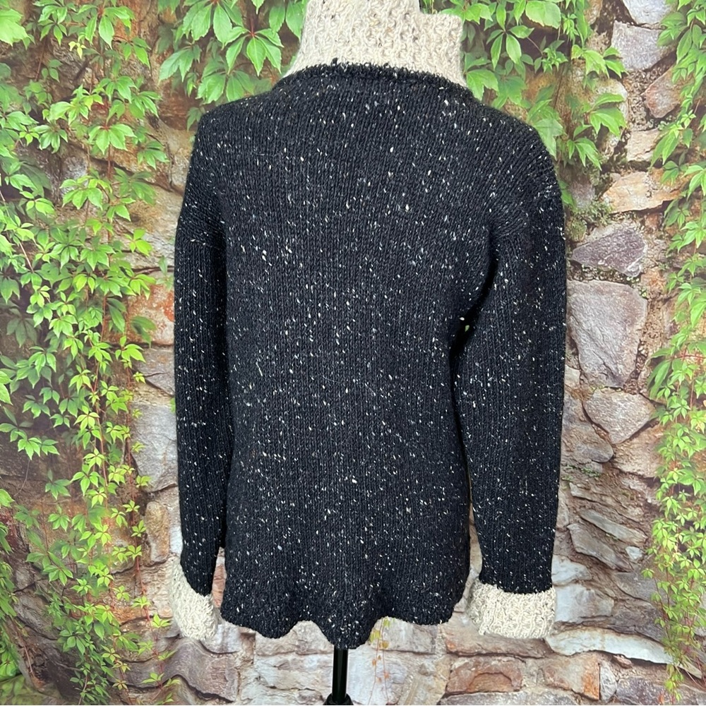 VINTAGE COUNTRY CLUB Hand Knit Turtleneck Sweater from Ireland, S - Picture 5 of 11